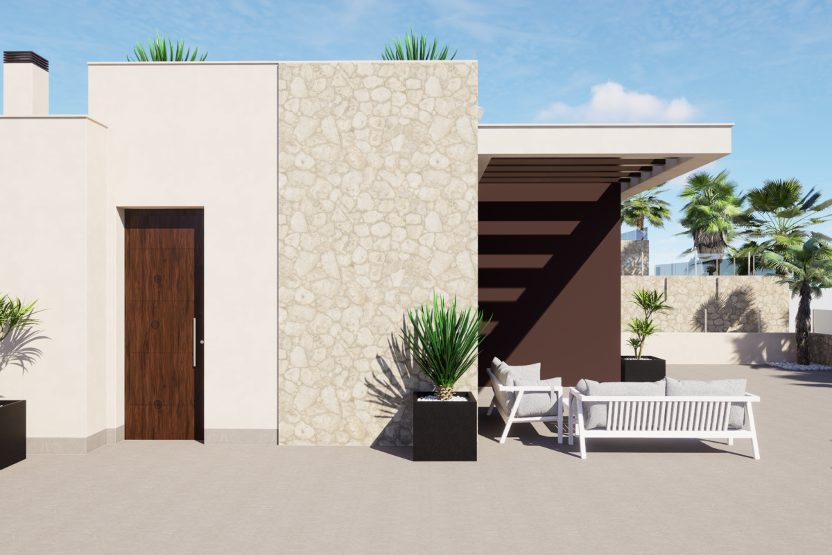 Villa de obra nueva de una planta con piscina y sótano en Aura II, Ciudad Quesada