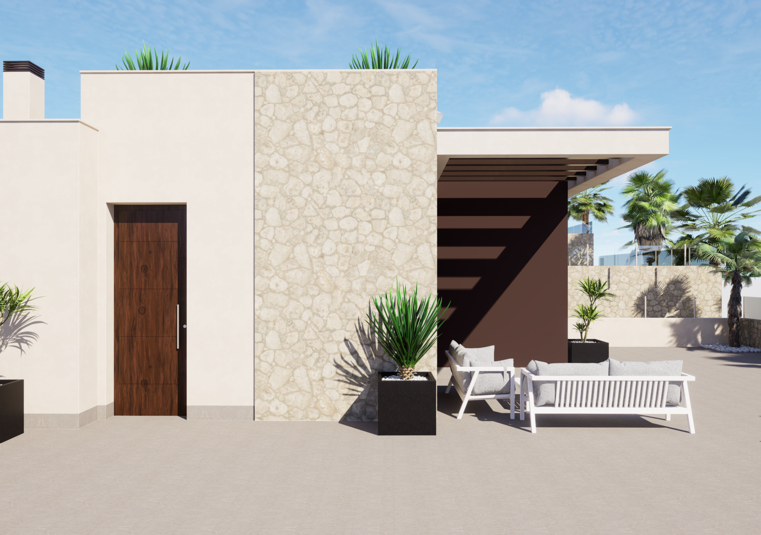 Villa de obra nueva con piscina privada en Ciudad Quesada, Costa Blanca (render Aura)