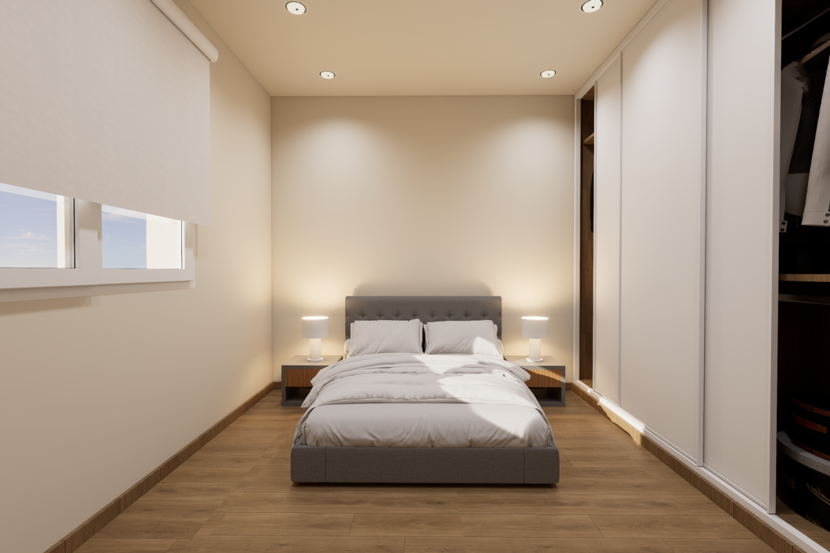 Dormitorio principal de una villa de obra nueva en Aura II, Ciudad Quesada