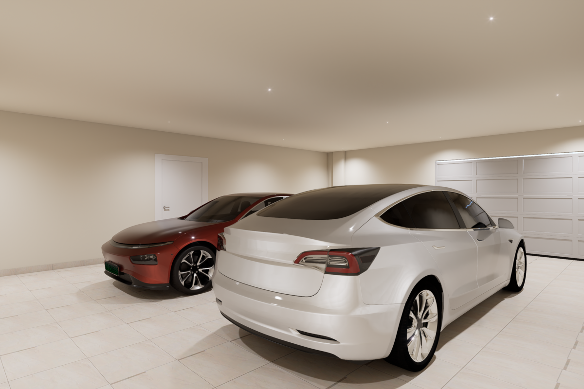 Garage of the two-storey new-build villa in Aura I